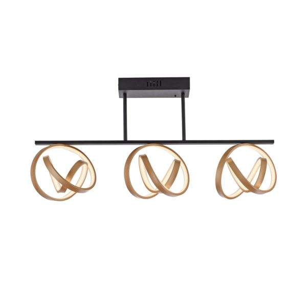 Paul Neuhaus Plafonnier LED Loop, dimmable, à trois lampes PAUL NEUHAUS