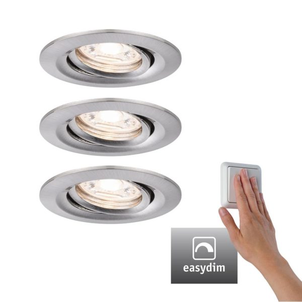 Paulmann Nova mini Plus LED EasyDim lot de 3 fer Paulmann