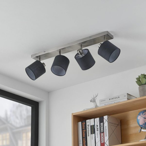 Lindby Darima spot pour plafond, à 4 lampes, gris LINDBY