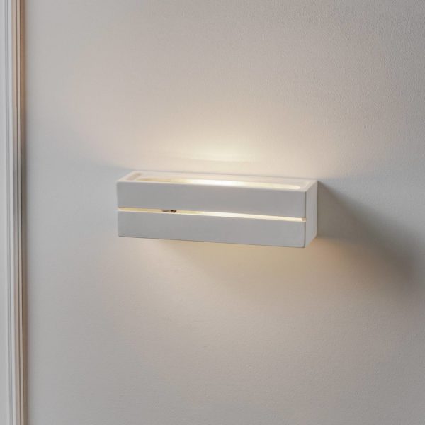 SOLLUX LIGHTING Applique céramique Top, blanche, 32 x 9 cm SOLLUX LIGHTING