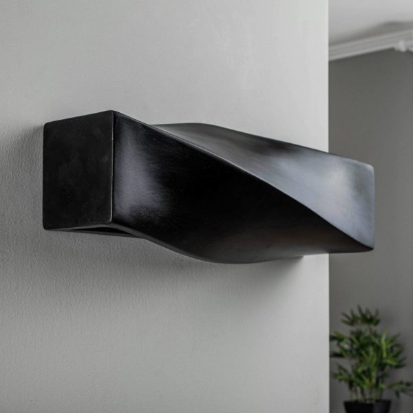 SOLLUX LIGHTING Applique Turn en céramique, up/down, noire SOLLUX LIGHTING