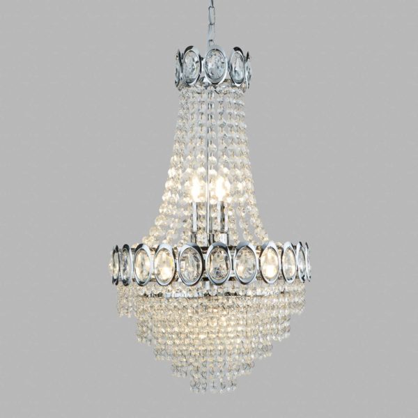 Searchlight Lustre Limoges avec pendentifs en perles de verre Searchlight