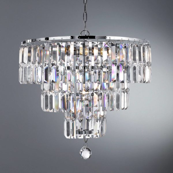 Searchlight Lustre Empire avec prismes de cristal Searchlight