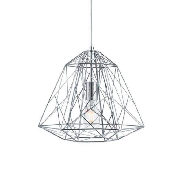 Searchlight Suspension Geometric Cage chromée Searchlight