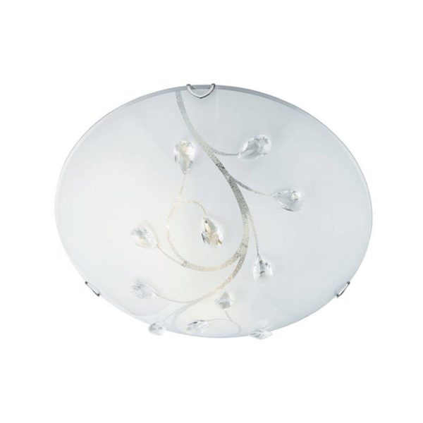 Searchlight Plafonnier en verre Flush Flower, Ø 30 cm Searchlight