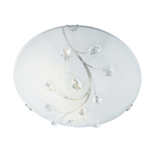 Searchlight Plafonnier en verre Flush Flower, Ø 40 cm Searchlight