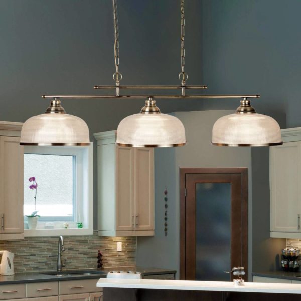 Searchlight Suspension Bistro II Bar laiton/verre rainuré Searchlight