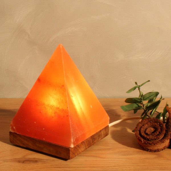 Wagner Life Lampe de sel pyramide avec socle, ambre Wagner Life