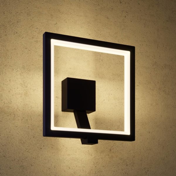 Lucande Applique d’extérieur LED Square, gris graphite LUCANDE