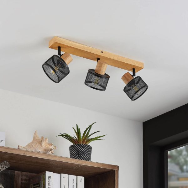 Lindby Evinora spot pour plafond en bois, 3 lampes LINDBY