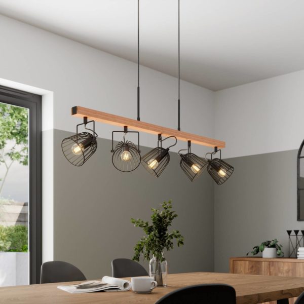 Lindby Adalin suspension à 5 lampes, cage LINDBY