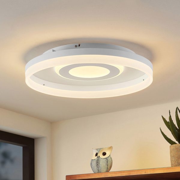 Lindby Gulda Plafonnier LED, RBGW, blanc LINDBY