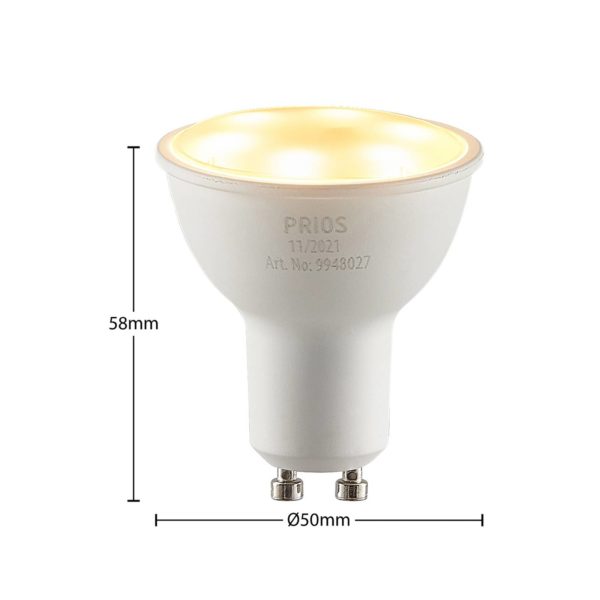 PRIOS Réflecteur LED GU10 5 W 2 700 K 120° PRIOS