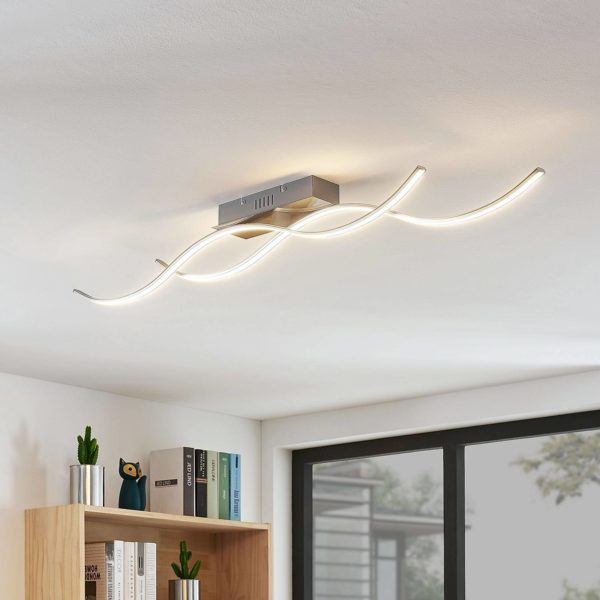 Lindby Plafonnier LED Safia forme ondulée à 2 lampes LINDBY