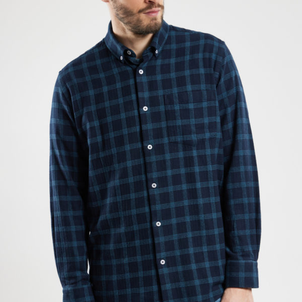 ARMOR-LUX Chemise à carreaux – coton Homme Marine Deep/Winterblue 3XL