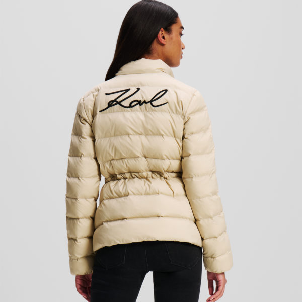 Karl Lagerfeld, Veste Matelassée Karl Signature, Femme, Beige clair, Taille: X42 Karl Lagerfeld