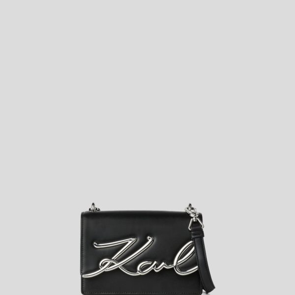 Karl Lagerfeld, Petit Sac Porté Épaule K/signature, Femme, Noir/Nickel, Taille: X00 Karl Lagerfeld