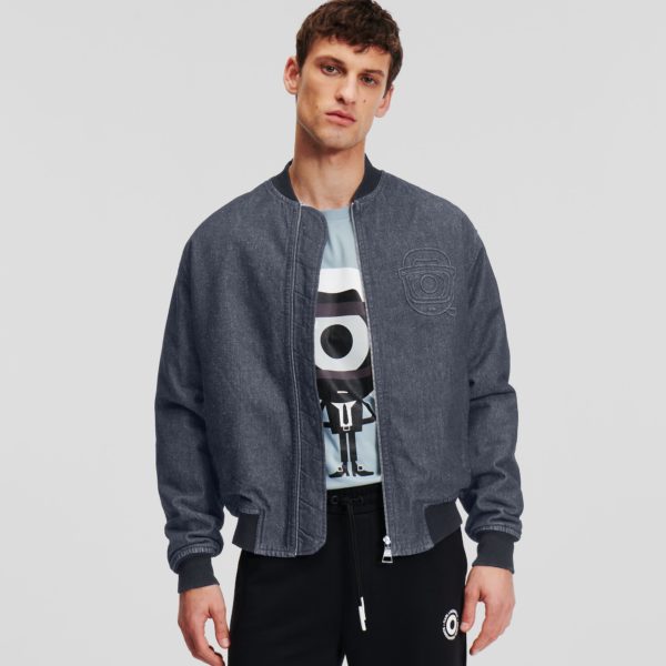 Karl Lagerfeld, Blouson Aviateur En Denim Kl X Darcel Disappoints, Homme, Bleu Moyen, Taille: XL Karl Lagerfeld