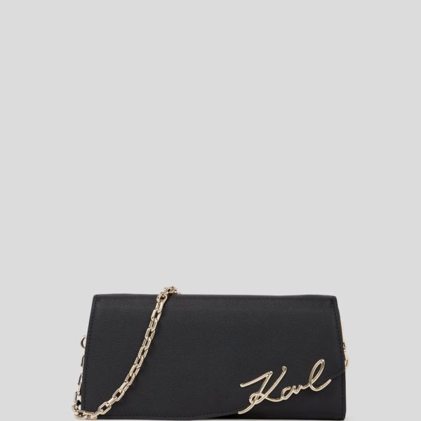 Karl Lagerfeld, Porteuille Avec Bandoulière K/signature, Femme, Noir/Or, Taille: X00 Karl Lagerfeld