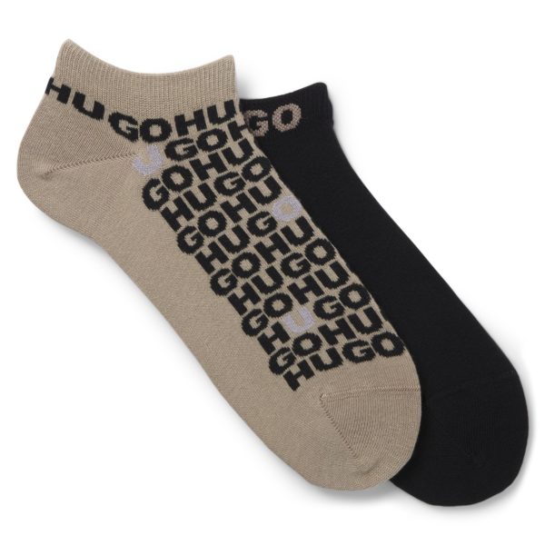 Lot de deux paires de chaussettes basses en coton mélangé à logos – Hugo Boss